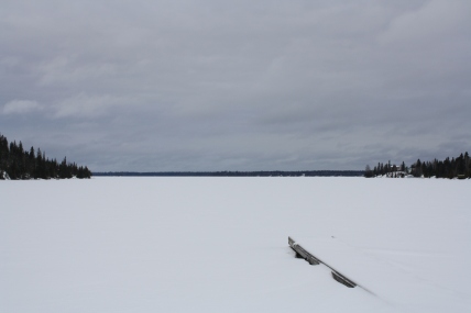 Remi Lake in early winter from Public Beach, Moonbeam, Ontario
